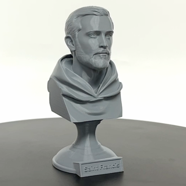 Saint Francis of Assisi, Patron Saint of Animals, Ecology, and Italy Classical Sculpture on Pedestal