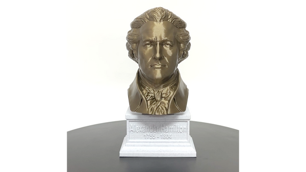 Alexander Hamilton USA Founding Father Sculpture Bust on Box Plinth