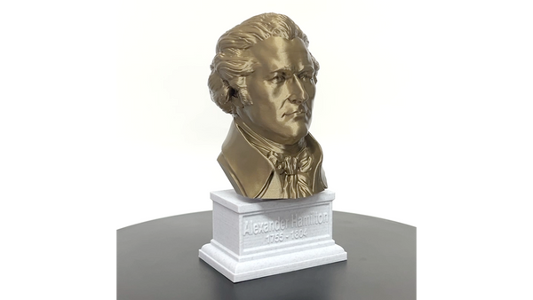 Alexander Hamilton USA Founding Father Sculpture Bust on Box Plinth