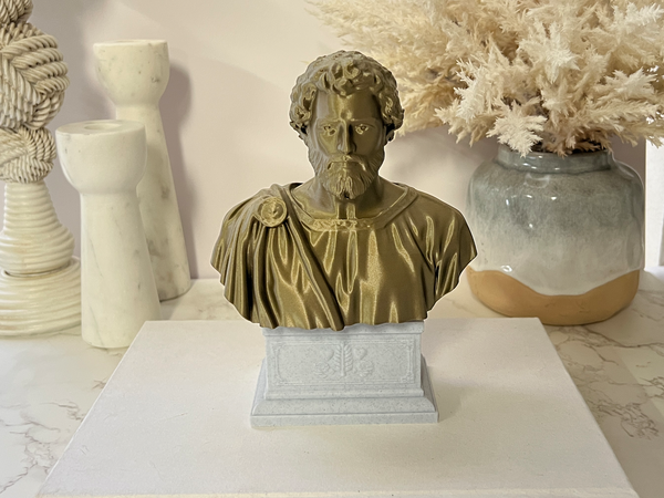 Saint Valentine, Patron of Love and Devotion, Revered Christian Martyr Sculpture Bust on Box Plinth