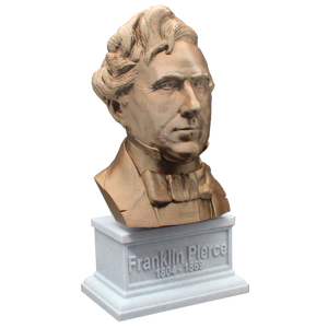 Franklin Pierce, 7-inch Bust on Box Plinth, Bronze/White Marble