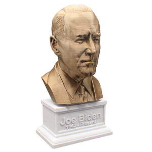 Joe Biden, 7-inch Bust on Box Plinth, Bronze/White Marble