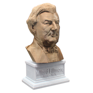 Millard Fillmore, 7-inch Bust on Box Plinth, Bronze/White Marble