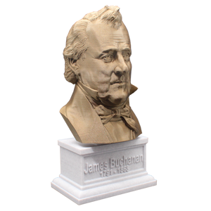 James Buchanan, 7-inch Bust on Box Plinth, Bronze/White Marble