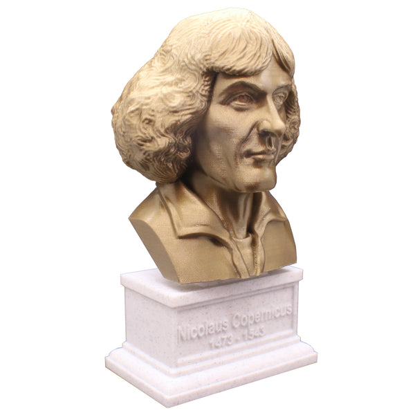 Nicolaus Copernicus Renaissance-era Polymath Sculpture Bust on Box Plinth