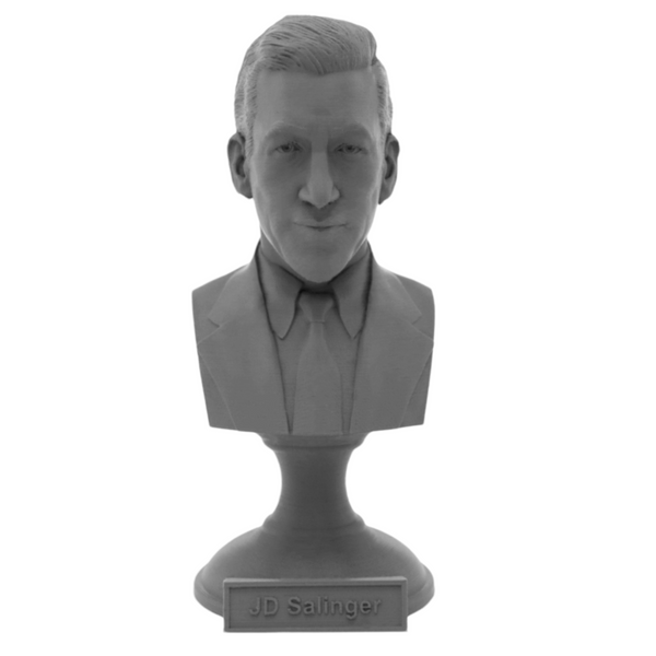 JD Salinger Famous American Writer Sculpture Bust on Pedestal