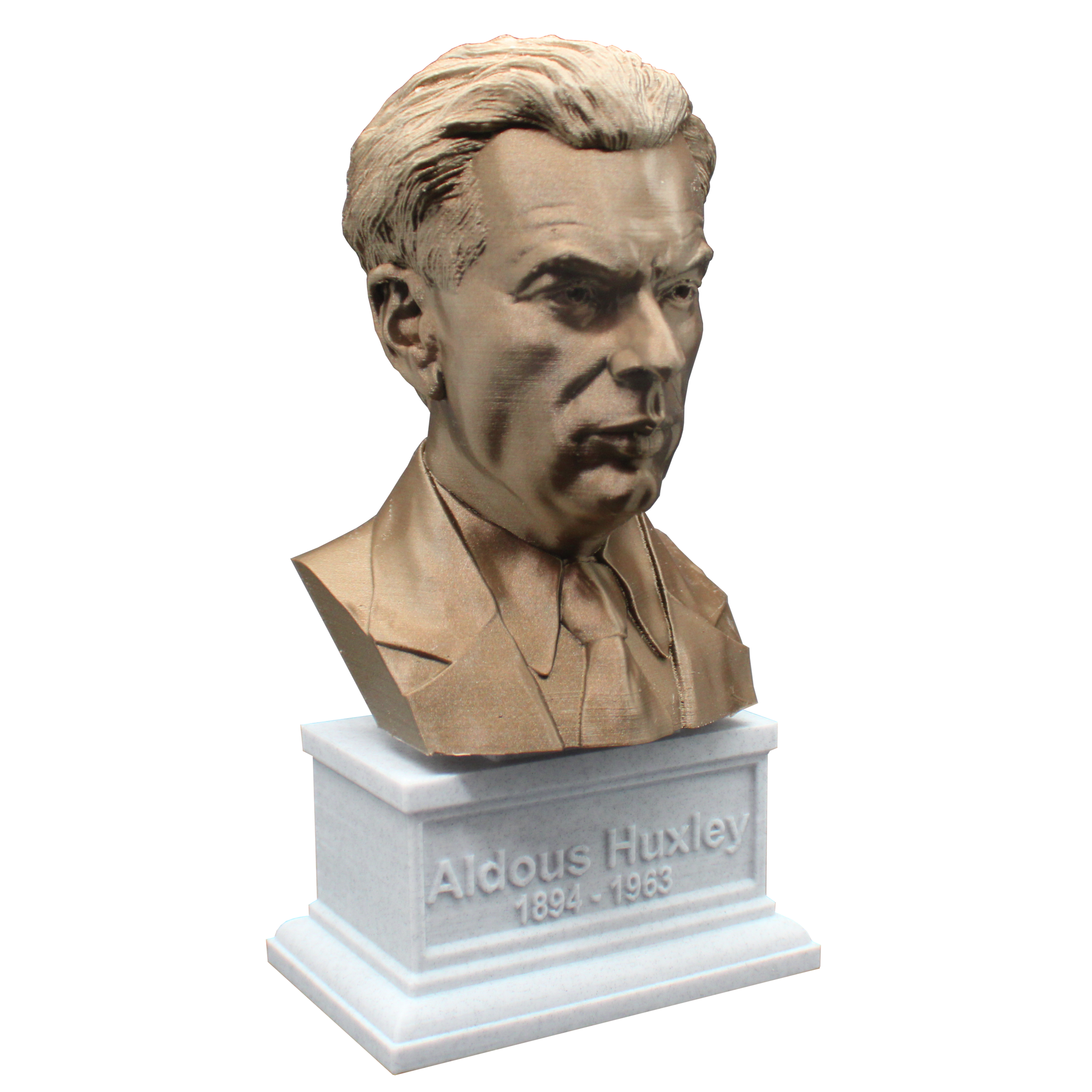 Aldous Huxley, Famous English Writer and Philosopher, Sculpture Bust on Box Plinth