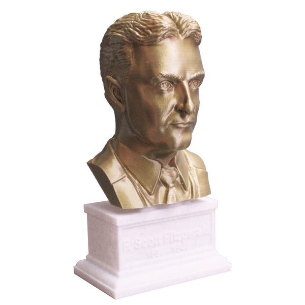 F Scott Fitzgerald, Famous American Writer, Sculpture Bust on Box Plinth
