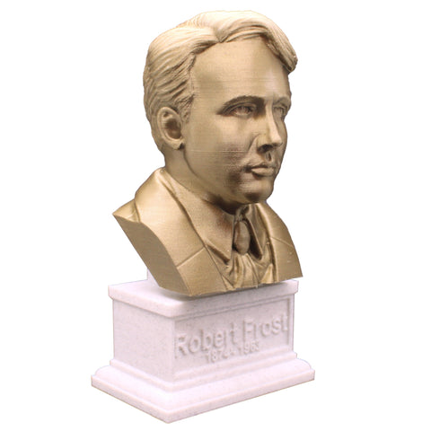 Robert Frost, American Poet, Sculpture Bust on Box Plinth