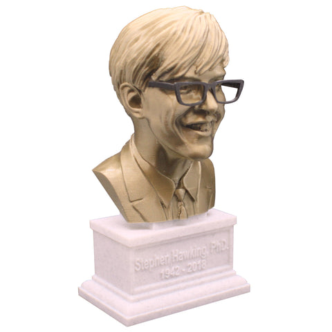 Dr Stephen Hawking Famous British Theoretical Physicist Sculpture Bust on Box Plinth