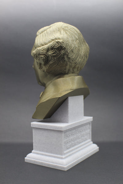 Lewis Carroll, Famous English Author, Sculpture Bust on Box Plinth