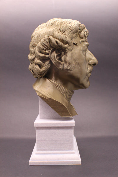 William Peter Blatty, American Author, Sculpture Bust on Box Plinth
