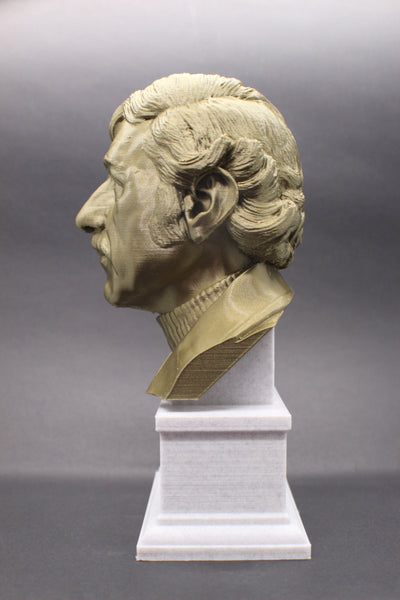 William Peter Blatty, American Author, Sculpture Bust on Box Plinth