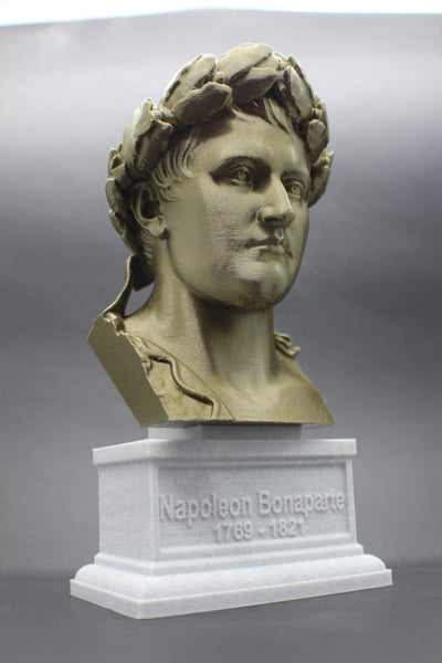 Napoleon Bonaparte Legendary French Emperor Sculpture Bust on Box Plinth