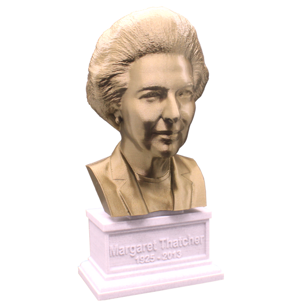 Margaret Thatcher British Prime Minister Sculpture Bust on Box Plinth