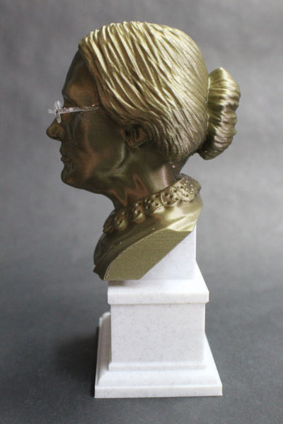 Susan B Anthony American Social Reformer and Women's Rights Activist Sculpture Bust on Box Plinth