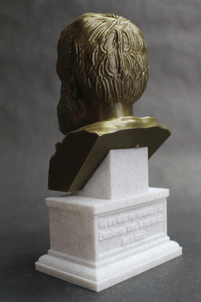 Aristotle Greek Philosopher Sculpture Bust on Box Plinth