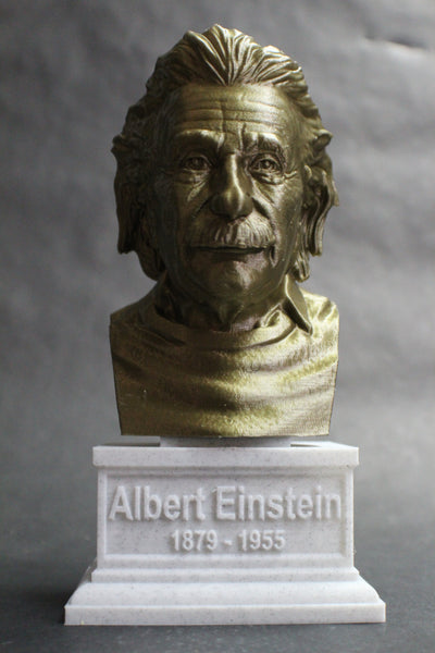 Albert Einstein Famous German Physicist and Mathematician Sculpture Bust on Box Plinth