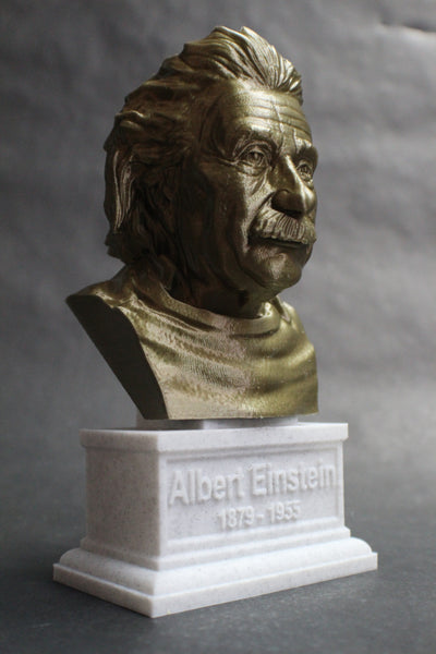 Albert Einstein Famous German Physicist and Mathematician Sculpture Bust on Box Plinth