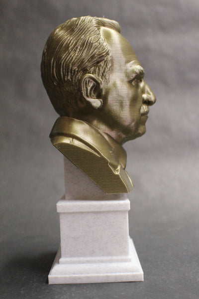 Otto Hahn Famous German Chemist, Nobel Prize Winner, and Researcher of Radioactivity Sculpture Bust on Box Plinth