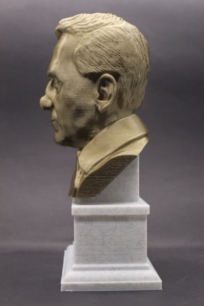 Alexander Fleming Famous Scottish Biologist, Physician, and Pharmacologist Sculpture Bust on Box Plinth