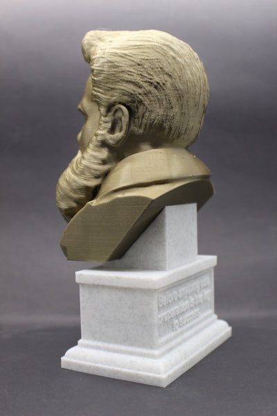 Alexander Graham Bell Famous American Inventor, Scientist, and Engineer Sculpture Bust on Box Plinth