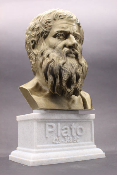 Plato Athenian Philosopher Sculpture Bust on Box Plinth
