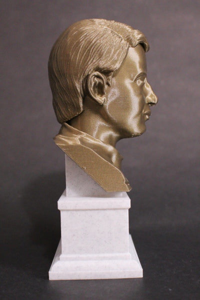 Ayn Rand, Famous American Writer and Philosopher, Sculpture Bust on Box Plinth