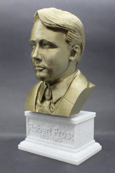Robert Frost, American Poet, Sculpture Bust on Box Plinth