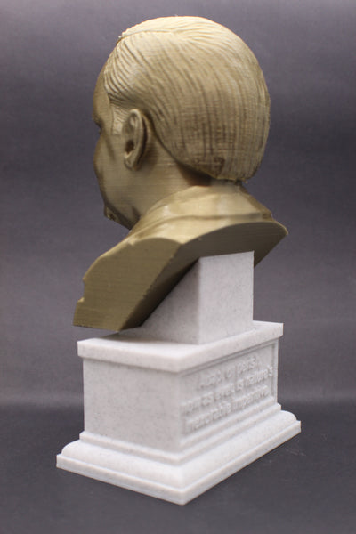 HG Wells, Famous English Writer, Sculpture Bust on Box Plinth