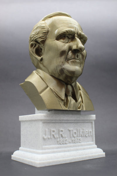 JRR Tolkien, Famous English Writer, Sculpture Bust on Box Plinth