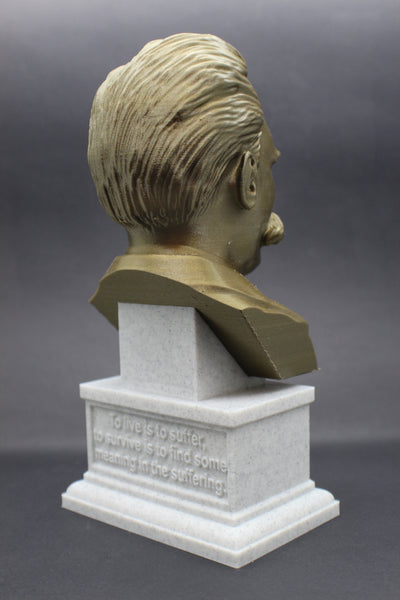 Friedrich Nietzsche, Famous German Writer and Philosopher, Sculpture Bust on Box Plinth