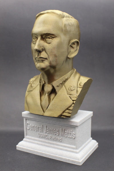 James Mattis USMC General Retired and Former USA SecDef Sculpture Bust on Box Plinth