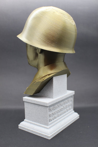 George S Patton Legendary US Army General Sculpture Bust on Box Plinth