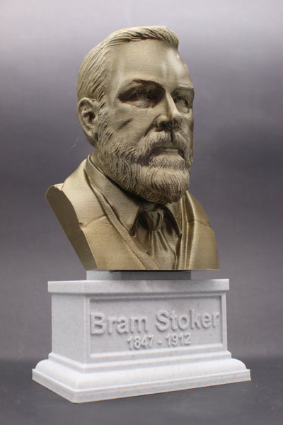 Bram Stoker, Famous Irish Writer, Sculpture Bust on Box Plinth