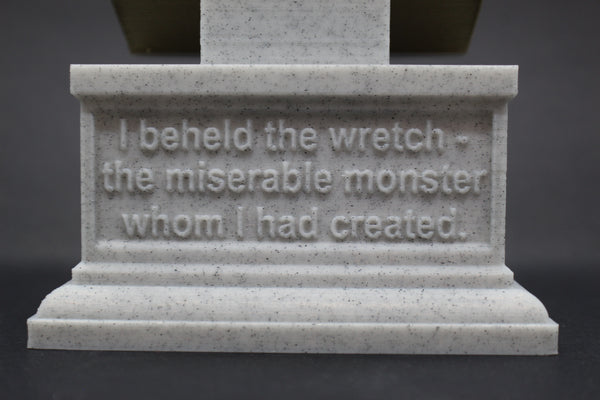 Mary Shelley, English Novelist, Sculpture Bust on Box Plinth