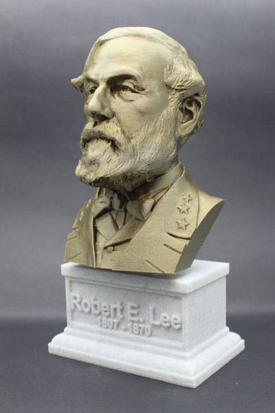 Robert E Lee American Civil War General Sculpture Bust on Box Plinth