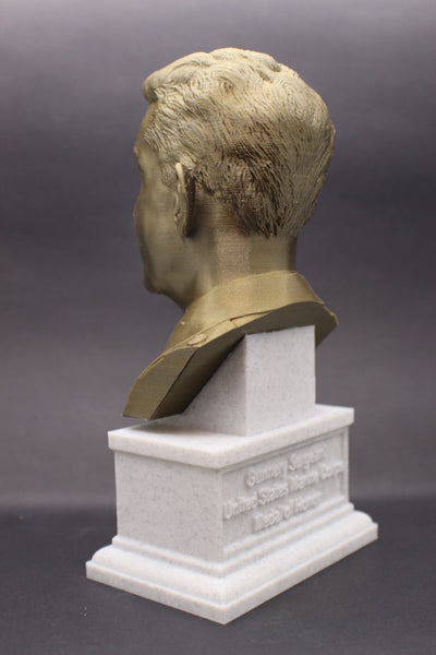 John Basilone Legendary US Marine Corps Medal of Honor Winner Sculpture Bust on Box Plinth