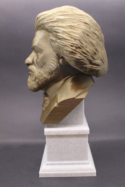 Frederick Douglass American Statesman, Orator, and Abolitionist Sculpture Bust on Box Plinth
