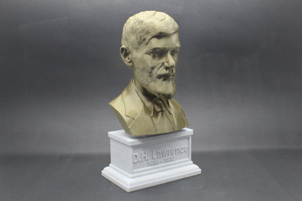 D.H. Lawrence, Famous English Writer and Poet, Sculpture Bust on Box Plinth
