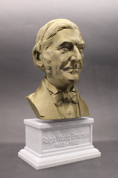 Ralph Waldo Emerson, American Essayist, Lecturer, and Philosopher, Sculpture Bust on Box Plinth