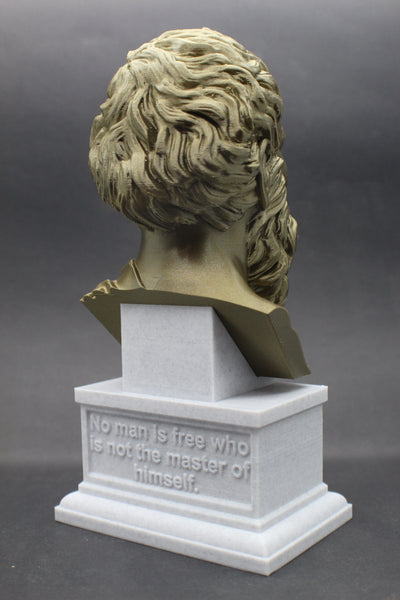 Epictetus Greek Stoic Philosopher Sculpture Bust on Box Plinth