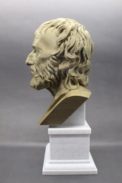 Seneca the Younger Greek Stoic Philosopher Sculpture Bust on Box Plinth