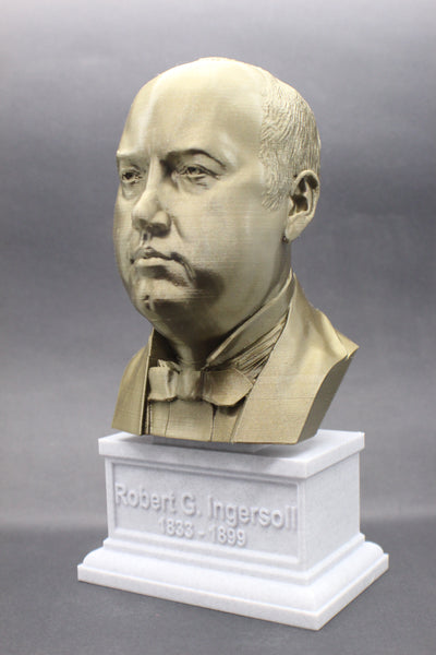 Robert G. Ingersoll Famous American Lawyer Sculpture Bust on Box Plinth