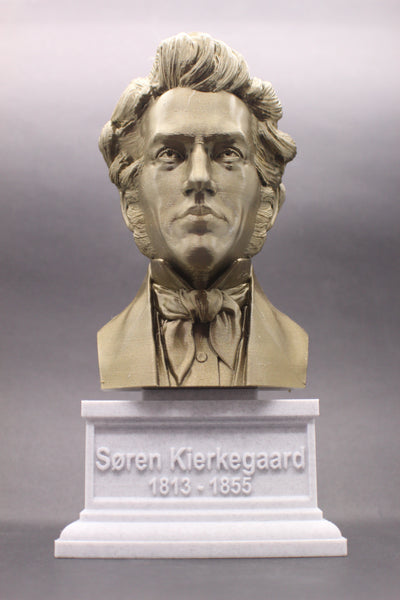 Søren Kierkegaard Danish Existentialist Philosopher Sculpture Bust on Box Plinth