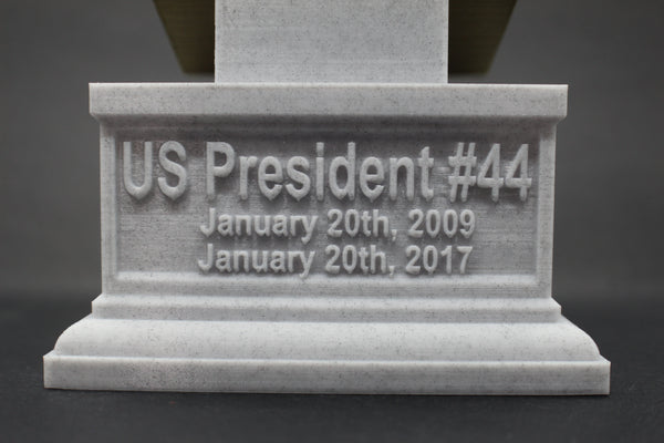 Barack Obama, 44th US President, Sculpture Bust on Box Plinth