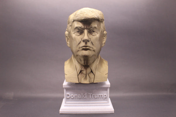 Donald Trump, 45th US President, Sculpture Bust on Box Plinth