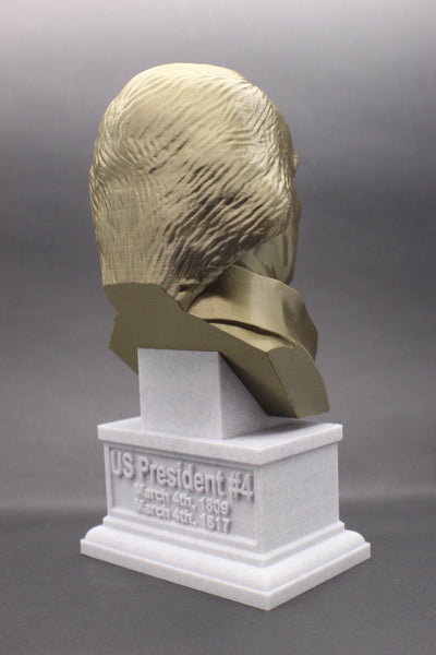 James Madison, 4th US President, Sculpture Bust on Box Plinth