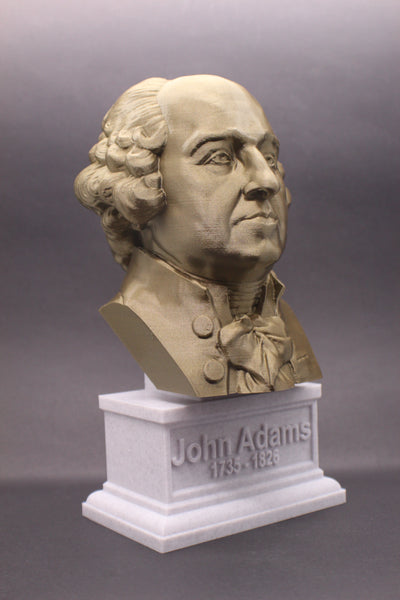 John Adams, 2nd US President, Sculpture Bust on Box Plinth