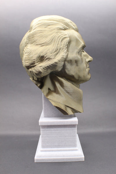 Thomas Jefferson, 3rd US President, Sculpture Bust on Box Plinth
